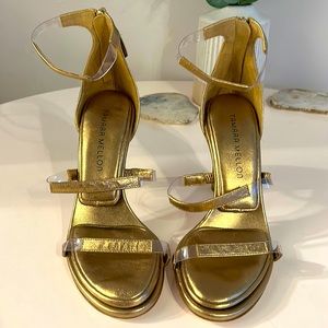 Tamara Mellon ‘Last Frontline’ 100mm in gold size 37.5 never worn
